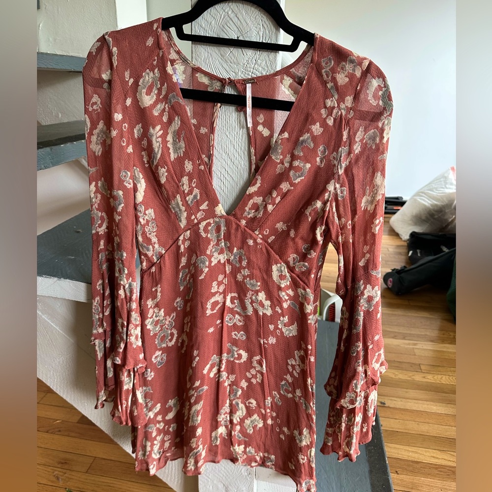 Free People Layered Bell Sleeve Autumn Dress